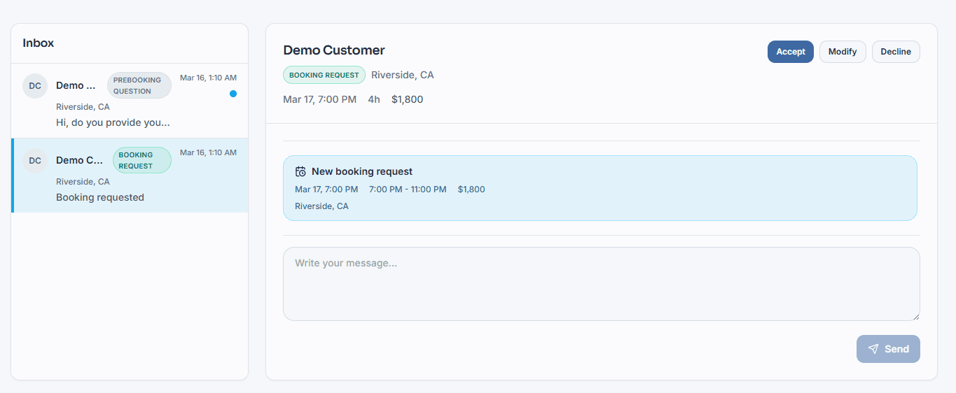 Messaging thread preview